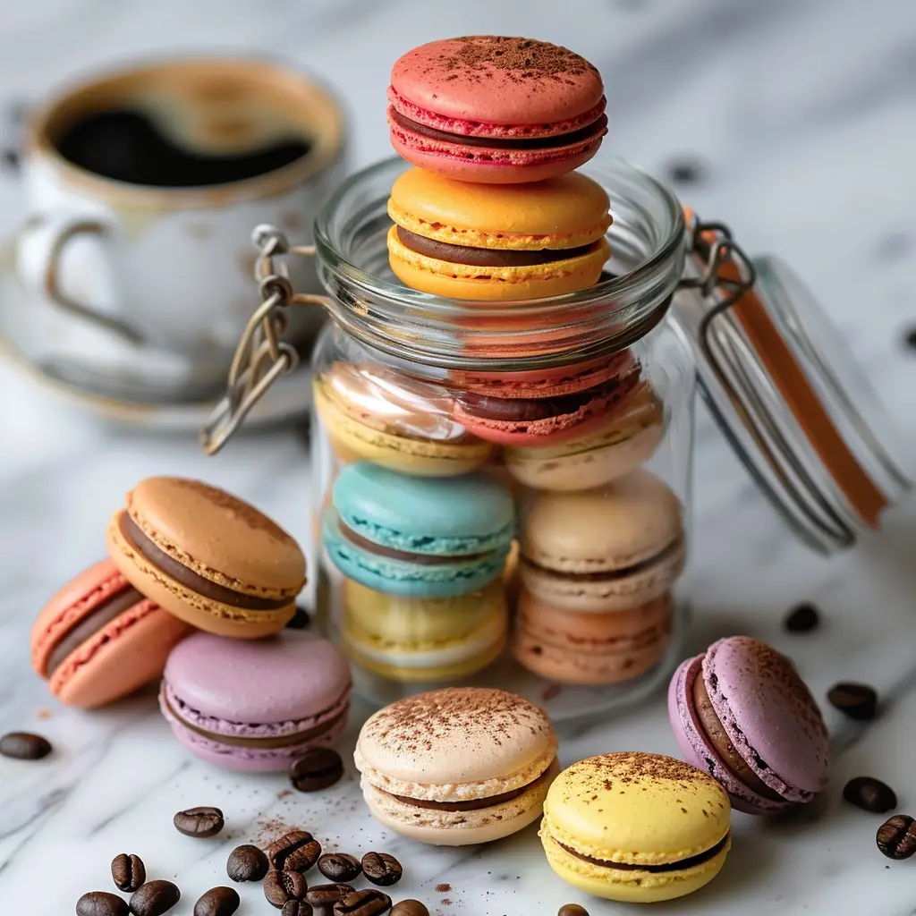 French Macarons with Creamy Butter Filling and Raspberry