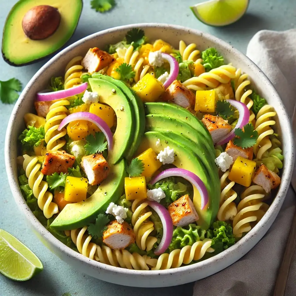 Avocado Mango Chicken Pasta Fusion